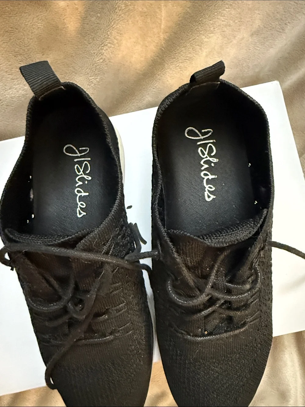 J/Slides Black Knit Woman’s Sneakers -